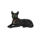 Laying Black Cat Figurine