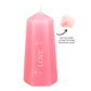 Love Crystal Candle with Rough Rose Quartz