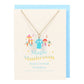 Blue Aura Crystal Mushroom Necklace Greeting Card