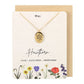 May Hawthorn Birth Flower Necklace Card
