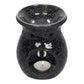 Large Black Crackle Oil Burner