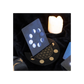 Black Flower of Life Crescent Moon Tarot Card Stand