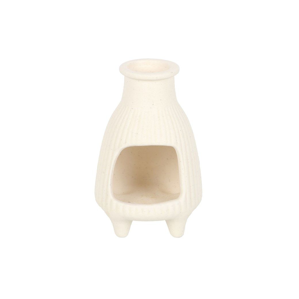 Cream Ribbed Palo Santo Burner