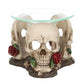 Resin and Glass Skull Rose Oil Burner