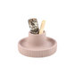 Greige Ribbed Smudge Bowl
